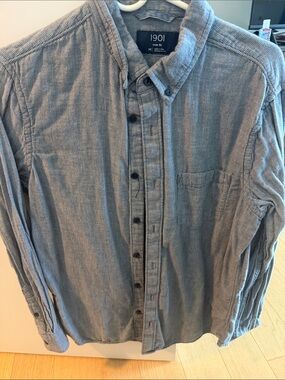 1901 Men’s Light Blue Button-Down Corduroy Shirt